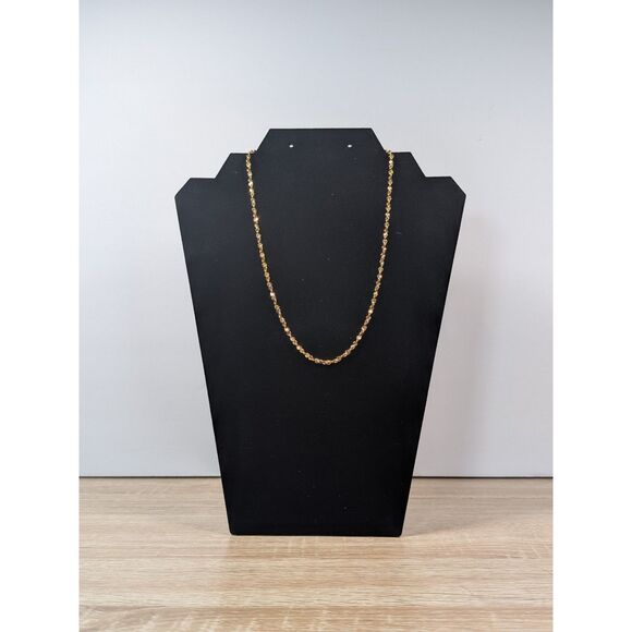 Faceted Gold-Tone Beaded Necklace – 18” Chain - Picture 1 of 1